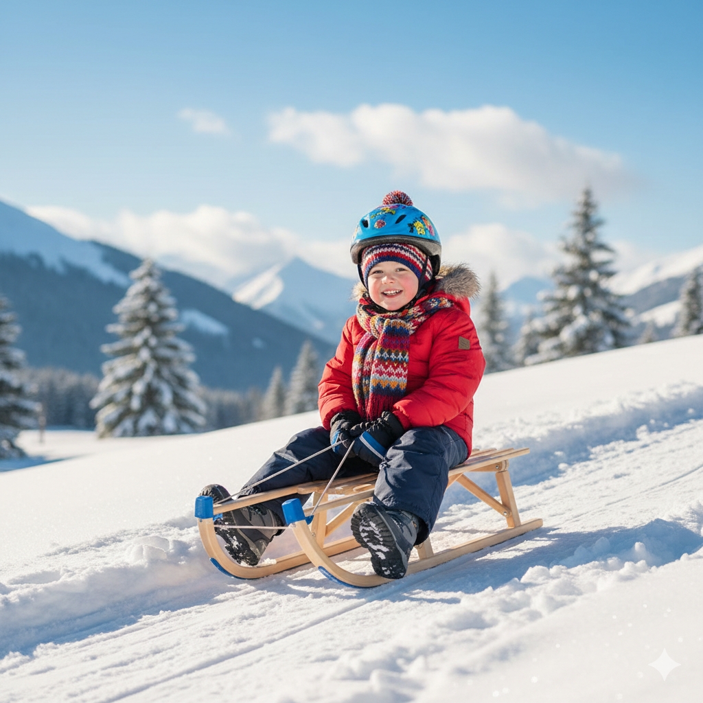 Έλκηθρο ξύλινο Davos 100εκ. πτυσόμενο