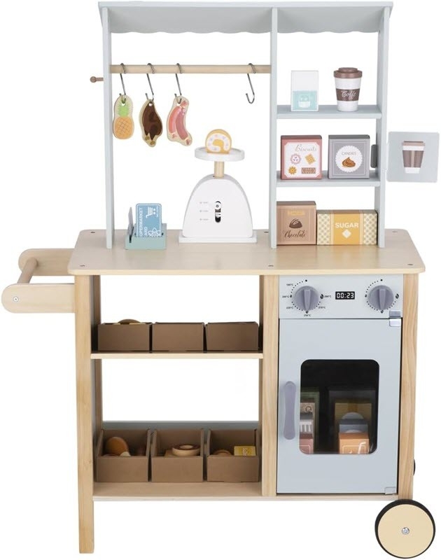 Ξύλινο μαγαζάκι με προϊόντα Tooky Toys