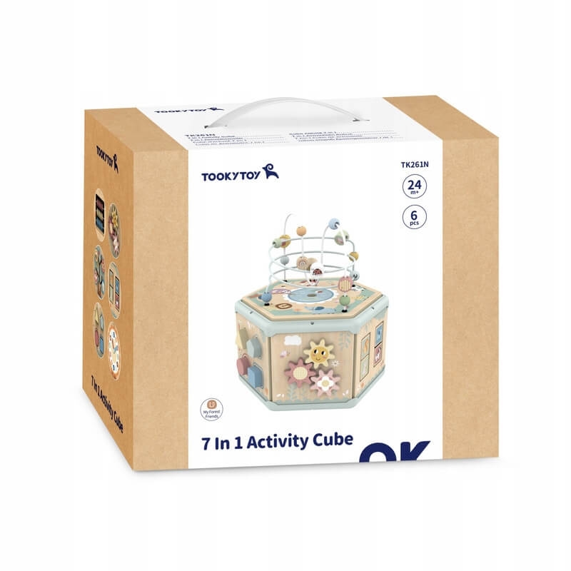 Ξύλινος κύβος δραστηριοτήτων 7σε1 Tooky Toys