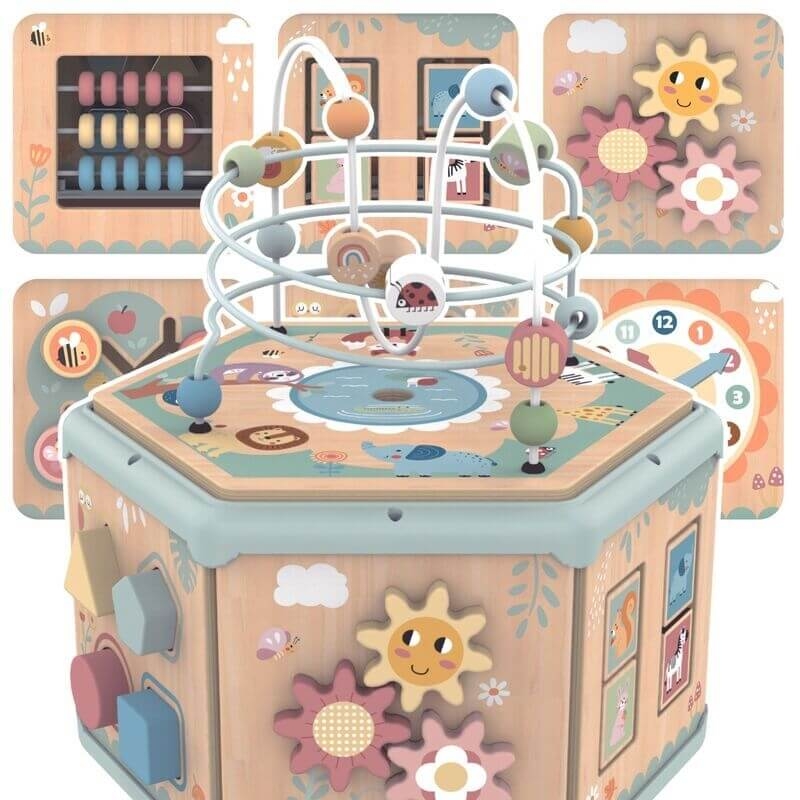 Ξύλινος κύβος δραστηριοτήτων 7σε1 Tooky Toys