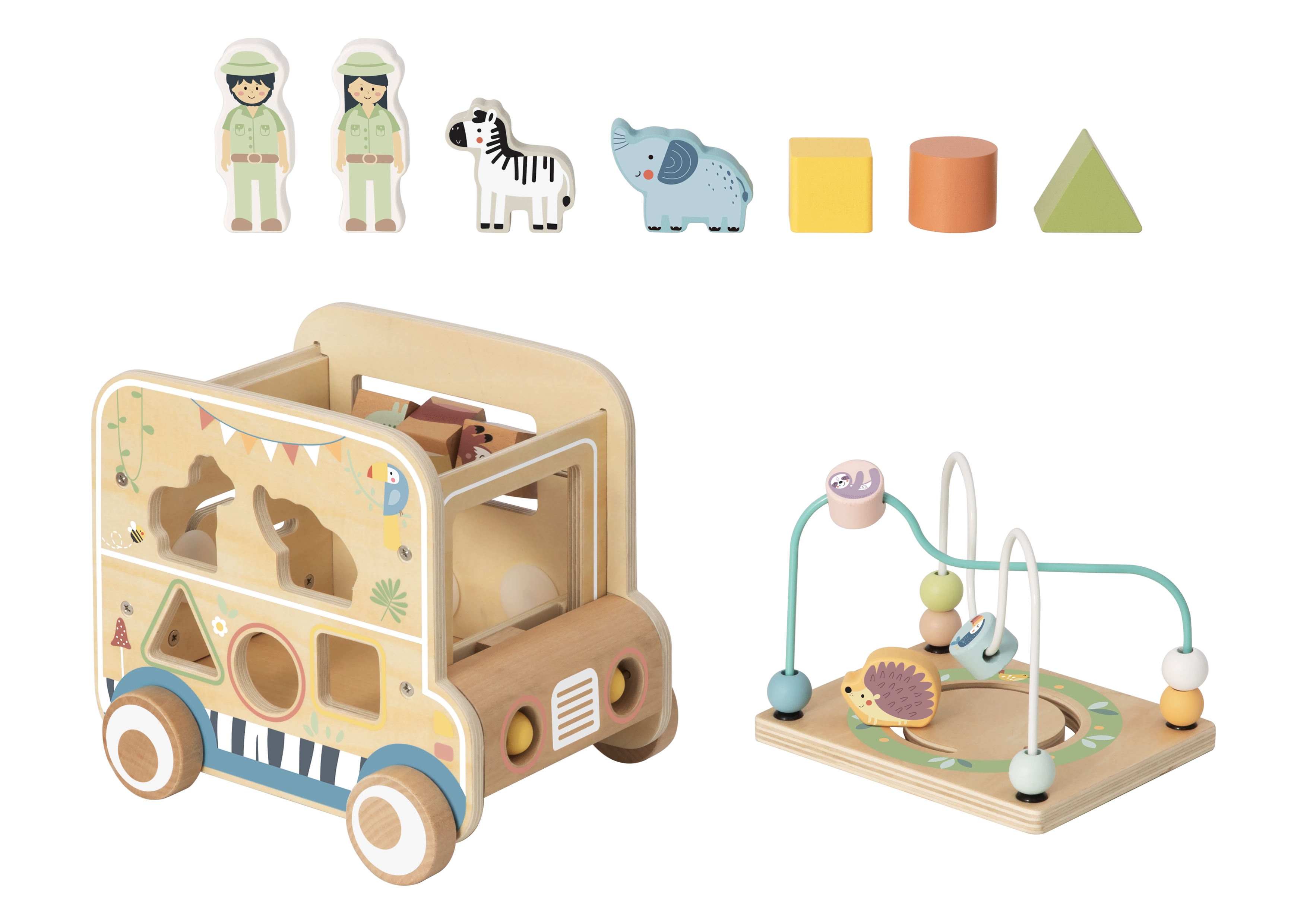 Τζιπ ξύλινο για τα ζωάκια Tooky Toys