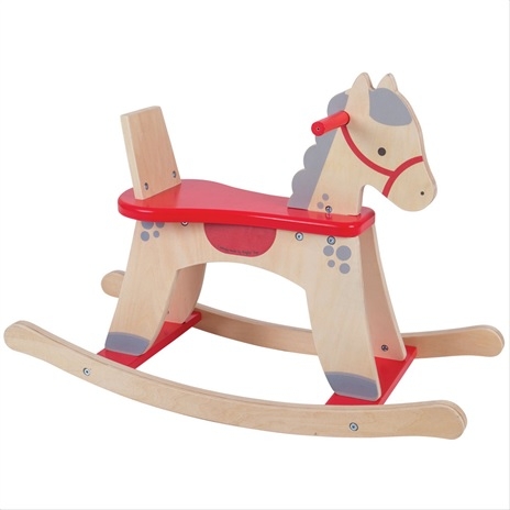 Άλογο κουνιστό ξύλινο με προστατευτικό