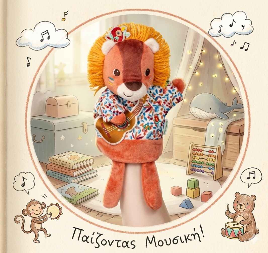 Κούκλα κουκλοθεάτρου - Λιοντάρι ο μουσικός