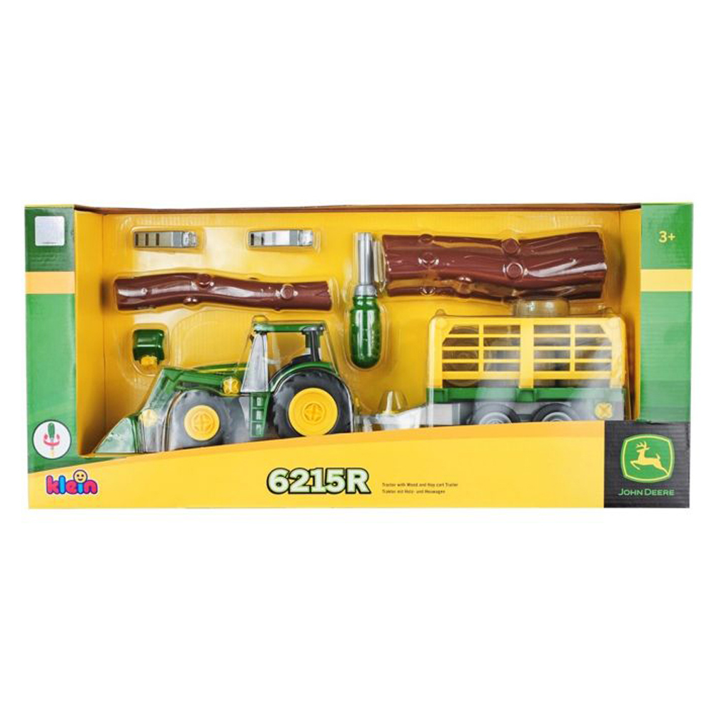 Τρακτέρ με τρέιλερ & ξυλεία John Deere